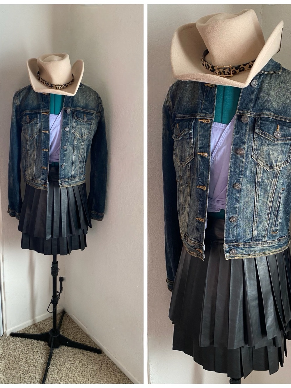 Just USA Distressed Washed Denim Jacket - Blue M